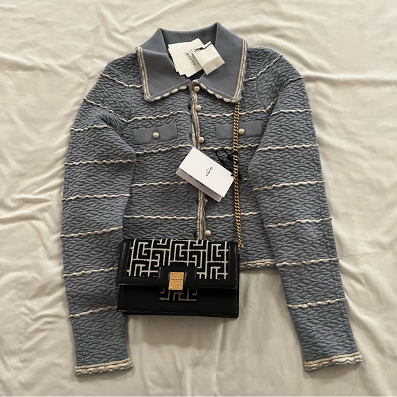 SOLD BNWT Balmain Mini 1945 Monogram Jacquard Bag Crossbody $1695 - Picture 11 of 15